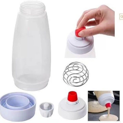 Large Pancake Batter Dispenser 1000ml with Measurement Marks, Commercial-Grade Squeeze Bottle, Leak-Proof & Shake-Proof Design, Easy-Clean Nozzle, Kid-Friendly Baking Tool for Muffins, Cakes & Waffles