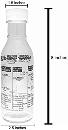 Cuisinox Glass Salad Dressing Shaker Bottle, 8" x 2.5"