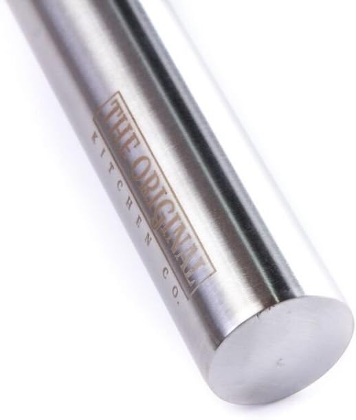 The Original Stainless Steel Rolling Pin Featuring a Non-Stick Surface Perfect for Making Pasta, Cookies, Ravioli and Pizza