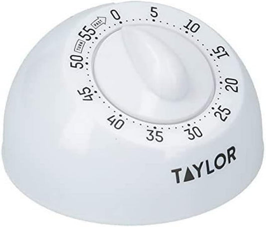 Taylor Pro Wind Up Kitchen Timer, Stainless Steel 60-Minutes Mini Cook's Timer, Lightweight Cooking and Baking Portable Countdown Countertop Alarm, Endorsed by Professional Chefs,Grey,9.5 cm