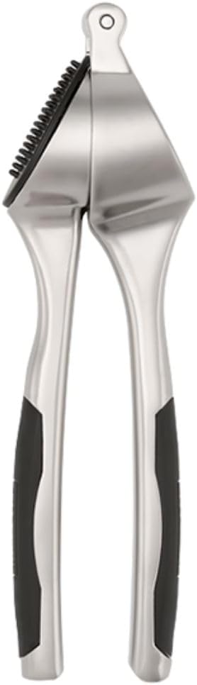 Stellar Contour Gadgets Garlic Press, Cushioned Grip, Dishwasher Safe, Chrome Plated Zinc Alloy