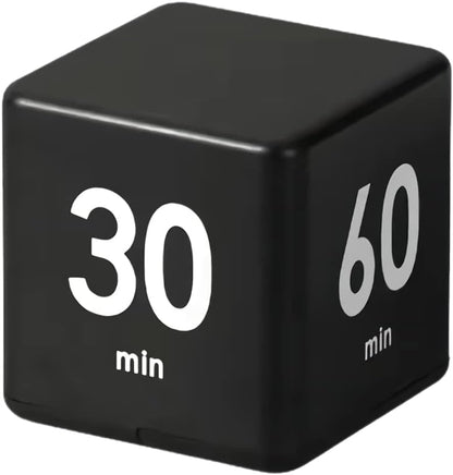 Feilifan Cube Timer, Productivity Cube Rotating Timer for Kitchen Studying Workout Classroom Kids ADHD 1-3-5-10 Minute Preset, White