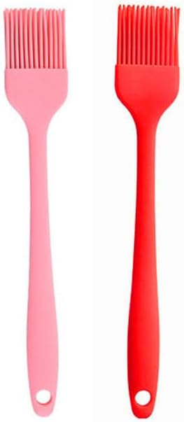 Silicone brush, Oil Brush for BBQ Kitchen Cooking Baking and Grilling (2 PCS,pink) - Colors A