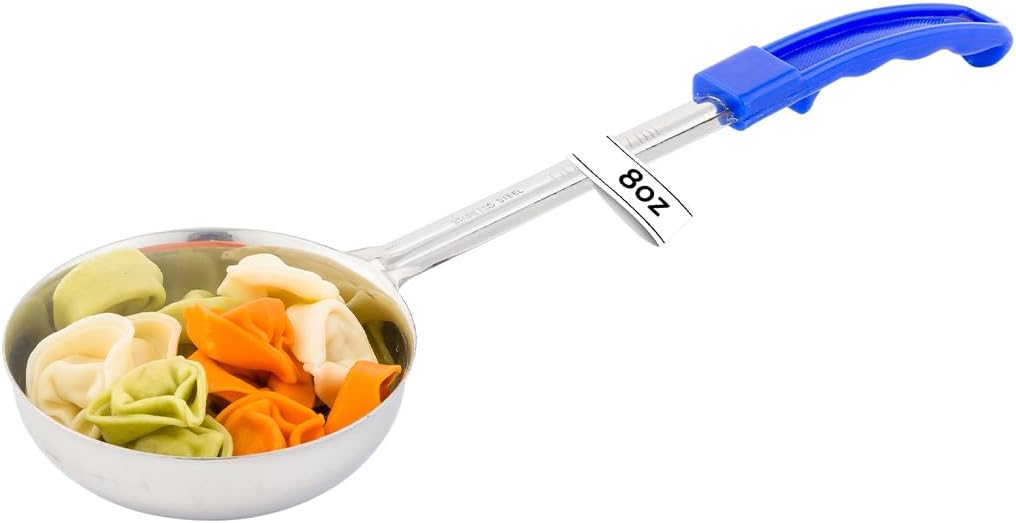 Restaurantware Met Lux 6 Ounce Portion Ladle 1 With Black Handle Portion Serving Spoon - Does Not Corrode Dishwashable Stainless Steel Portion Control Serving Utensil Multipurpose