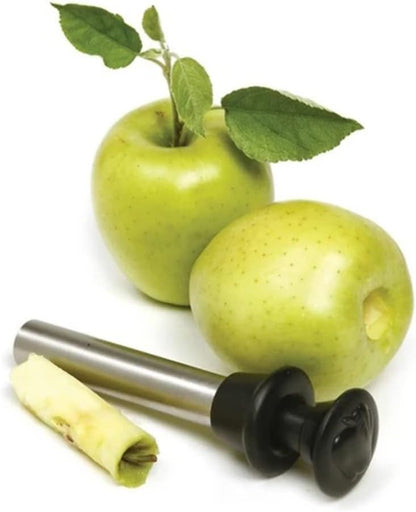 Norpro Stainless Steel Apple Corer with Plunger, 10 IN, Silver