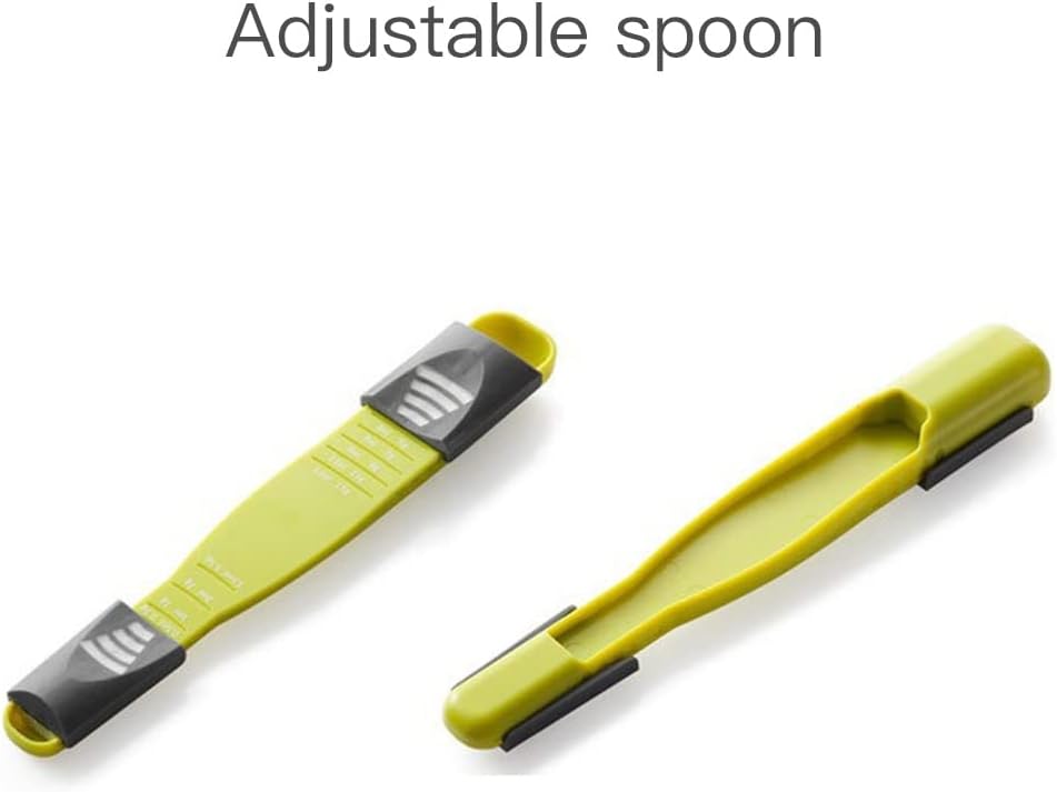 2PCS Adjustable Sliding Measuring Spoon Double-ended with graduations, adjustable measuring spoon for measuring dry and semi-liquid ingredients for baking, cooking, powders