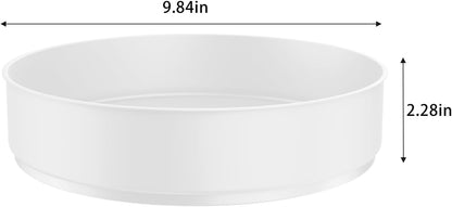 VAEHOLD Lazy Susan Turntable Spice Rack Organizer for Kitchen Cabinet, Storage Tray for Fruit, Snacks, Salad - Organizer for Cupboard, Pantry, Bathroom, Table, Cosmetic (White, 9 4/5'')