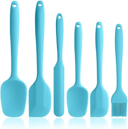 6-Piece Silicone Spatula Set | One-Piece Seamless | Heat-Resistant | Nonstick Safe (Pink)