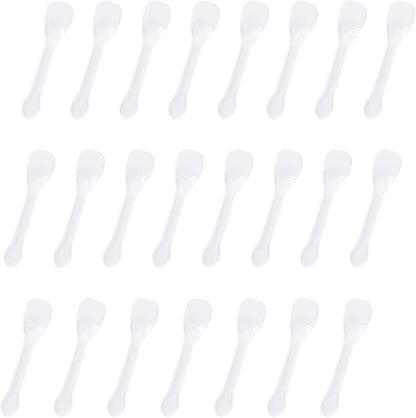 100pcs Individually Wrapped Mini Plastic Spoons, Restaurant-Grade Clear Tasting Spoons for Ice Cream, Yogurt, Sampling