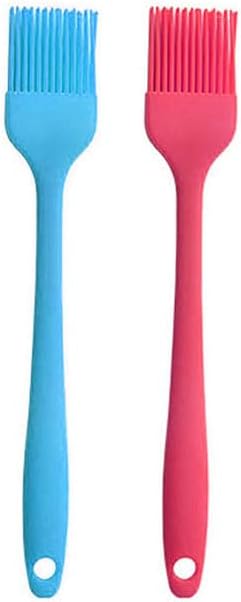 Silicone brush, Oil Brush for BBQ Kitchen Cooking Baking and Grilling (2 PCS,pink) - Colors B