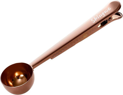 Coffee Scoop with Bag Clip, Multi-Function Milk Powder Measuring Spoon, 20ml (Black)