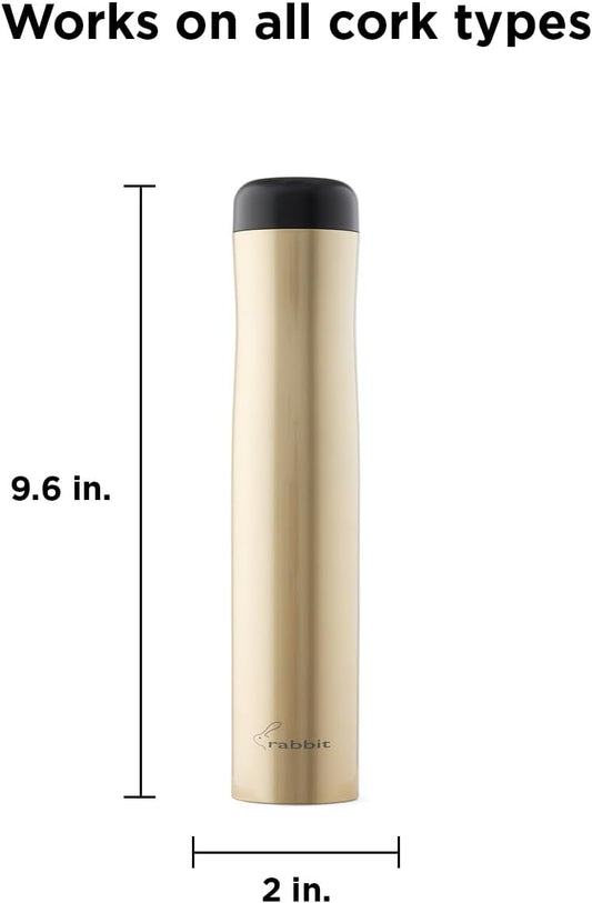 Rabbit Automatic Electric Corkscrew Wine Opener, Cordless Rechargeable, One-Touch Operation, Sleek Shiny Black Finish, Easy to Use for Wine Lovers