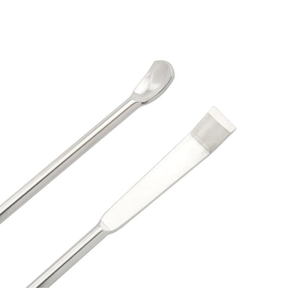 JianLing 2PCS 304 Stainless Steel Miniature Laboratory Sampling Spoon Medicine Spatula 2 in 1 Double Headed Reagent Spoon 125mm for Measuring Powder Or Granular Solid Tools