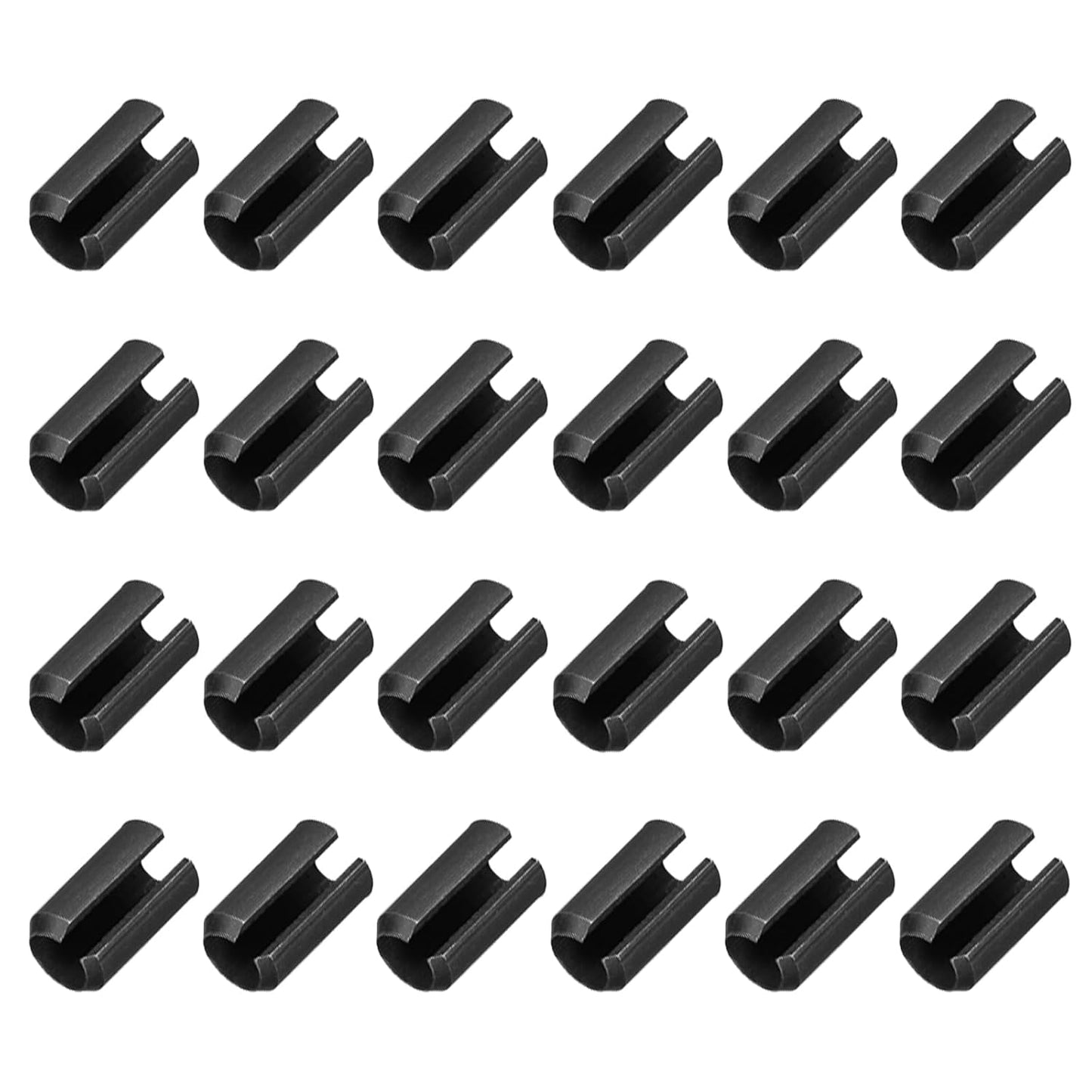 25Pcs Slotted Split Roll Pins 1/2 Inch(12mm) Dia. 1-2/5 Inch(35mm) Length 65Mn Steel Spring Tension Expansion Dowels for Secure Fastening, Black - Colors B