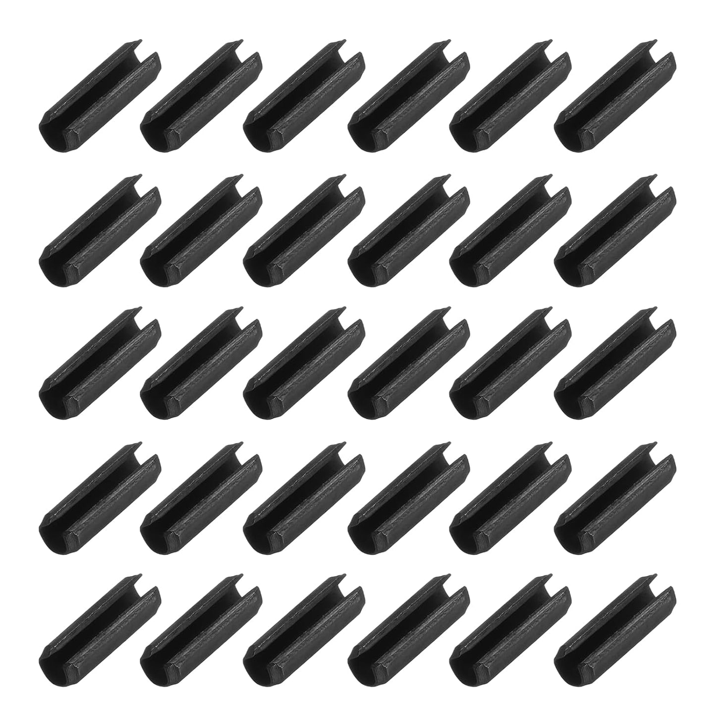 25Pcs Slotted Split Roll Pins 1/2 Inch(12mm) Dia. 1-2/5 Inch(35mm) Length 65Mn Steel Spring Tension Expansion Dowels for Secure Fastening, Black - Colors B