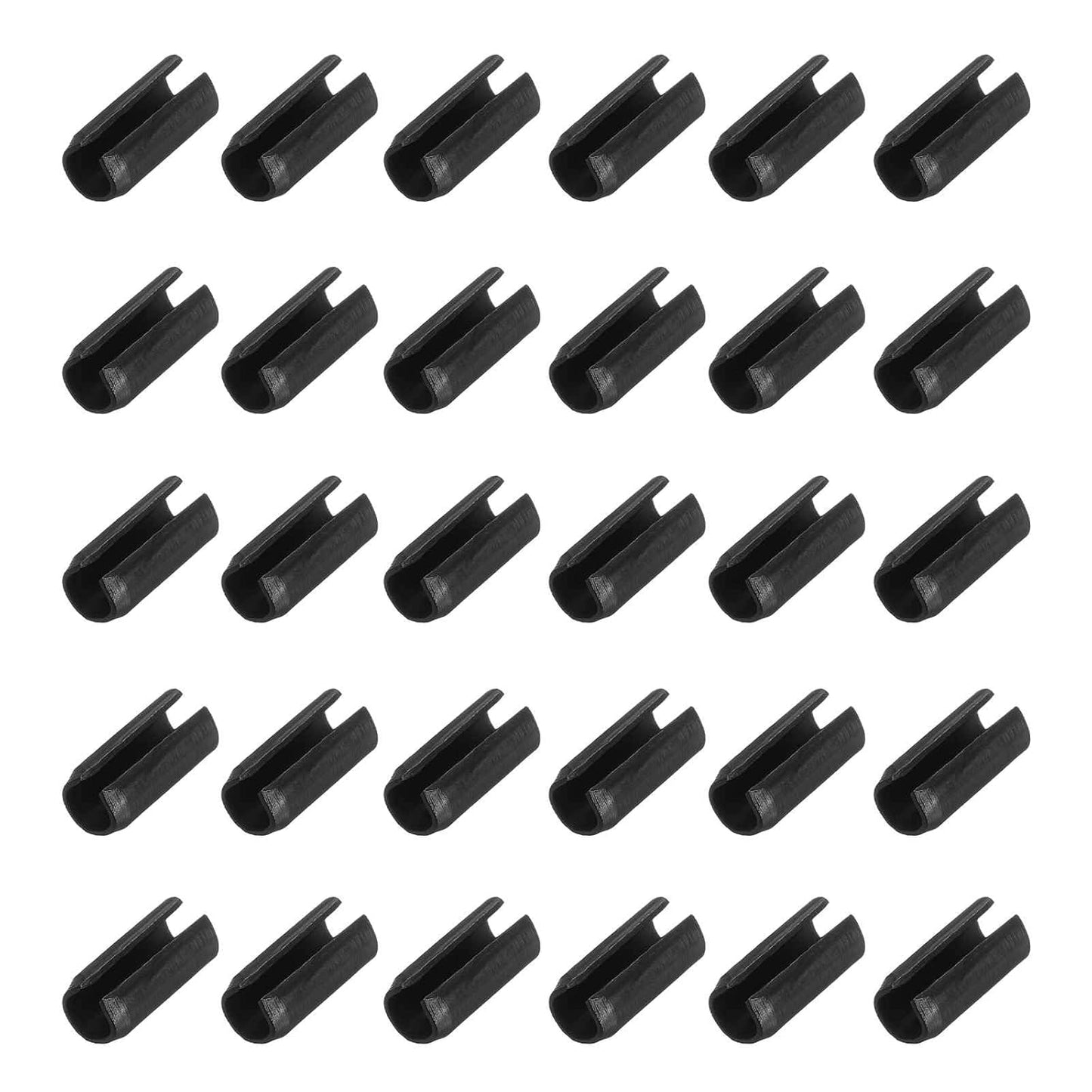 25Pcs Slotted Split Roll Pins 1/2 Inch(12mm) Dia. 1-2/5 Inch(35mm) Length 65Mn Steel Spring Tension Expansion Dowels for Secure Fastening, Black - Colors B