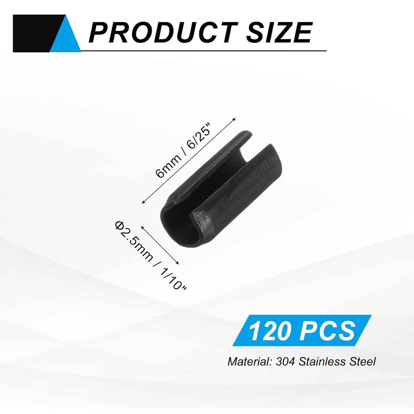 25Pcs Slotted Split Roll Pins 1/2 Inch(12mm) Dia. 1-2/5 Inch(35mm) Length 65Mn Steel Spring Tension Expansion Dowels for Secure Fastening, Black - Colors B
