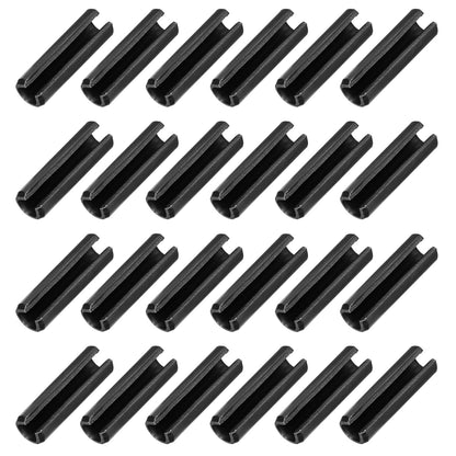 25Pcs Slotted Split Roll Pins 1/2 Inch(12mm) Dia. 1-2/5 Inch(35mm) Length 65Mn Steel Spring Tension Expansion Dowels for Secure Fastening, Black - Colors B