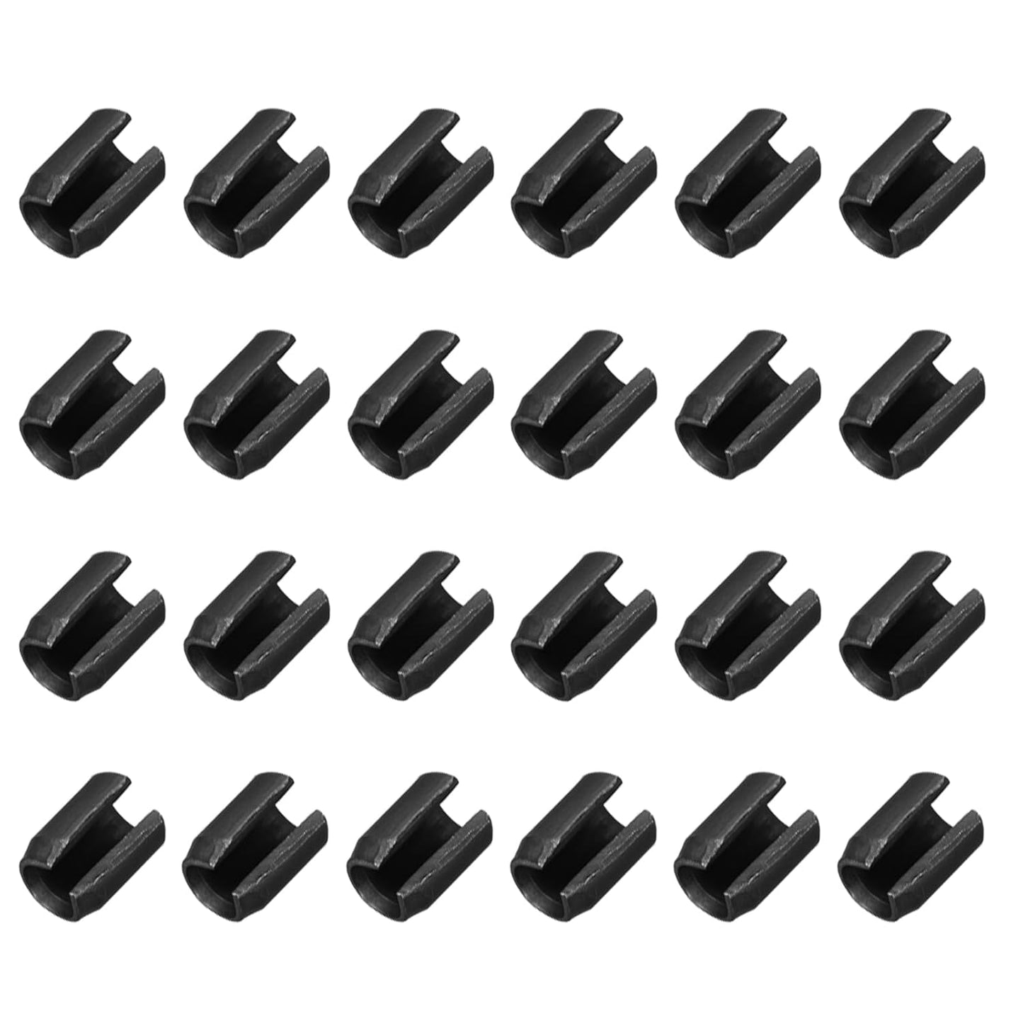 25Pcs Slotted Split Roll Pins 1/2 Inch(12mm) Dia. 1-2/5 Inch(35mm) Length 65Mn Steel Spring Tension Expansion Dowels for Secure Fastening, Black - Colors B