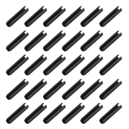 25Pcs Slotted Split Roll Pins 1/2 Inch(12mm) Dia. 1-2/5 Inch(35mm) Length 65Mn Steel Spring Tension Expansion Dowels for Secure Fastening, Black - Colors B