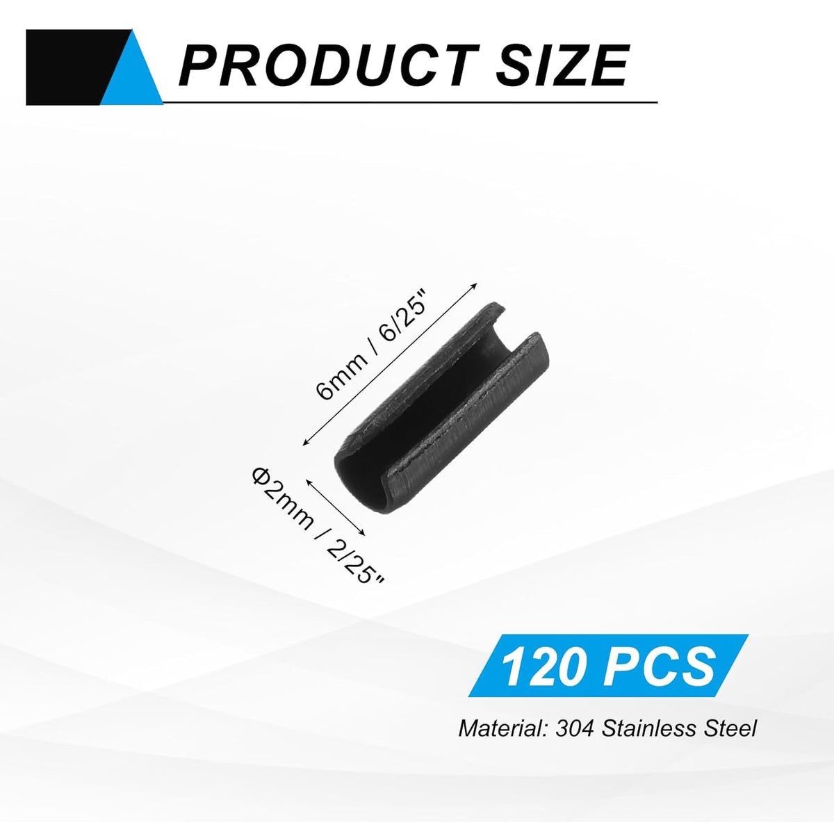 25Pcs Slotted Split Roll Pins 1/2 Inch(12mm) Dia. 1-2/5 Inch(35mm) Length 65Mn Steel Spring Tension Expansion Dowels for Secure Fastening, Black - Colors B
