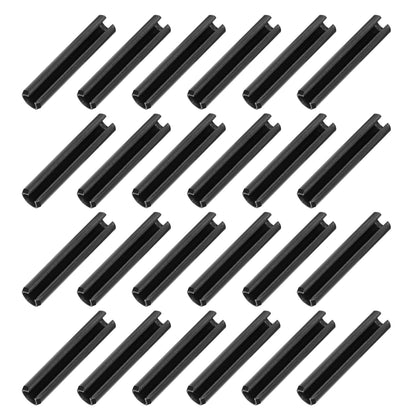 25Pcs Slotted Split Roll Pins 1/2 Inch(12mm) Dia. 1-2/5 Inch(35mm) Length 65Mn Steel Spring Tension Expansion Dowels for Secure Fastening, Black - Colors B