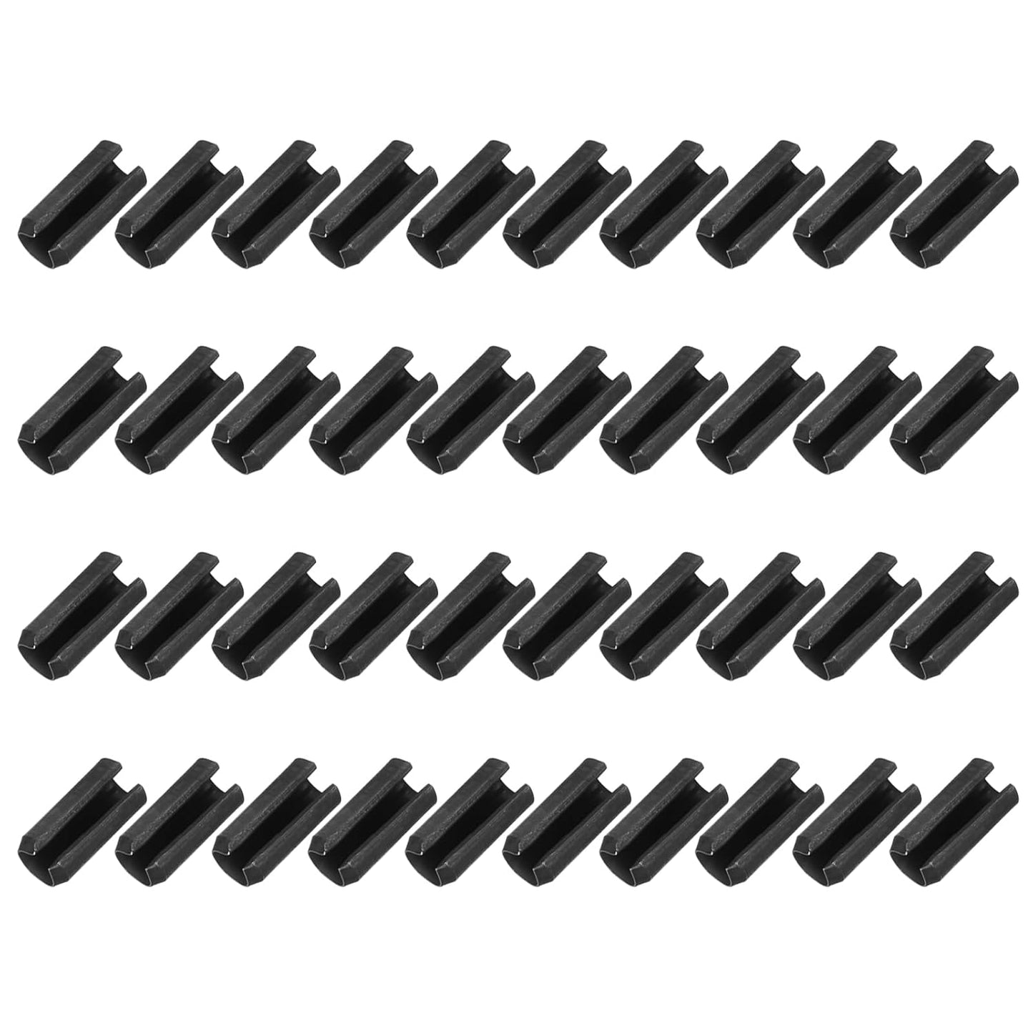 25Pcs Slotted Split Roll Pins 1/2 Inch(12mm) Dia. 1-2/5 Inch(35mm) Length 65Mn Steel Spring Tension Expansion Dowels for Secure Fastening, Black - Colors B