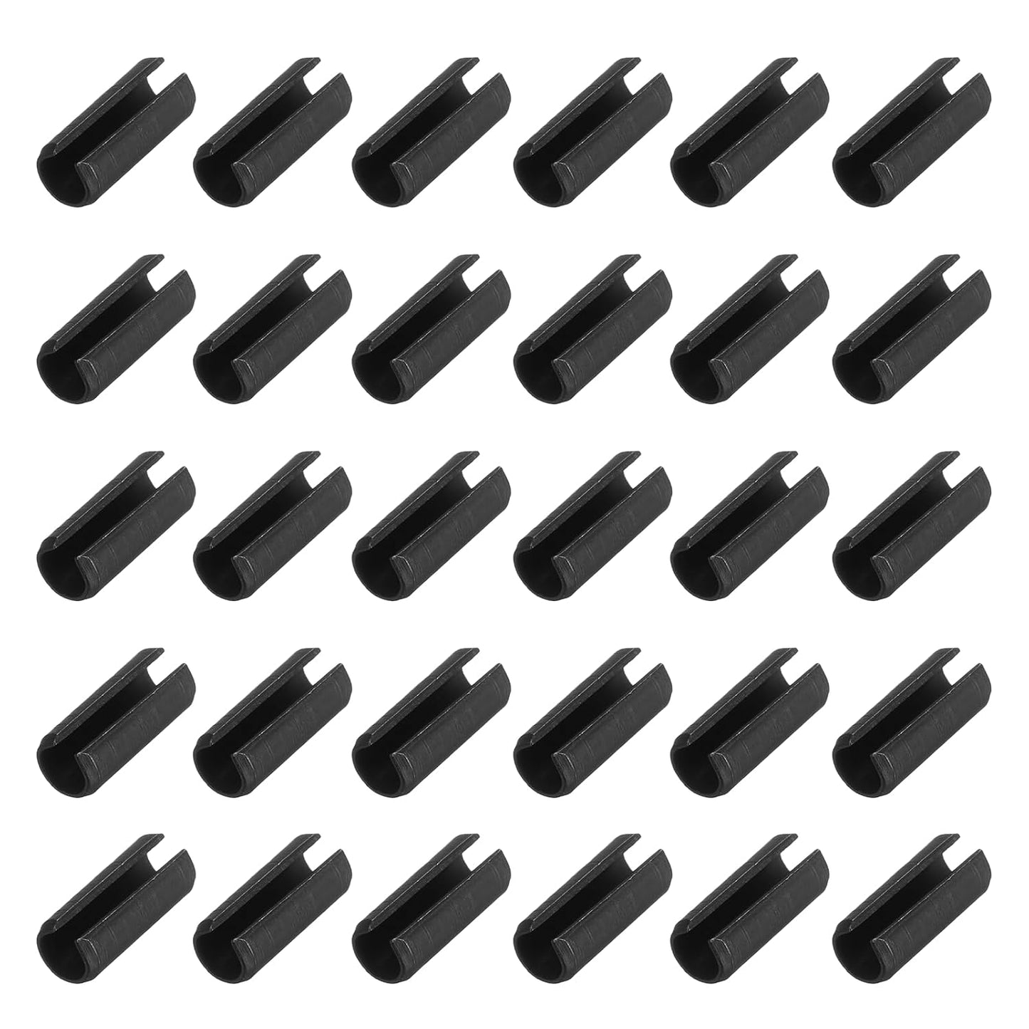 25Pcs Slotted Split Roll Pins 1/2 Inch(12mm) Dia. 1-2/5 Inch(35mm) Length 65Mn Steel Spring Tension Expansion Dowels for Secure Fastening, Black - Colors B