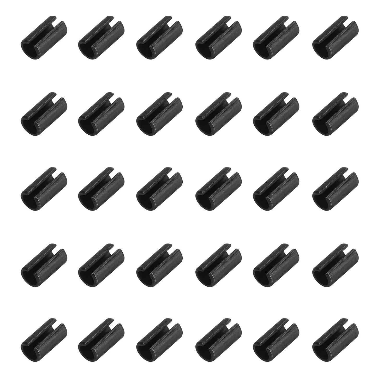 25Pcs Slotted Split Roll Pins 1/2 Inch(12mm) Dia. 1-2/5 Inch(35mm) Length 65Mn Steel Spring Tension Expansion Dowels for Secure Fastening, Black - Colors B