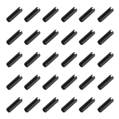 25Pcs Slotted Split Roll Pins 1/2 Inch(12mm) Dia. 1-2/5 Inch(35mm) Length 65Mn Steel Spring Tension Expansion Dowels for Secure Fastening, Black - Colors B
