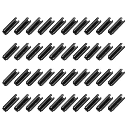 25Pcs Slotted Split Roll Pins 1/2 Inch(12mm) Dia. 1-2/5 Inch(35mm) Length 65Mn Steel Spring Tension Expansion Dowels for Secure Fastening, Black - Colors B