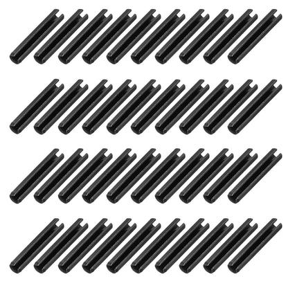 25Pcs Slotted Split Roll Pins 1/2 Inch(12mm) Dia. 1-2/5 Inch(35mm) Length 65Mn Steel Spring Tension Expansion Dowels for Secure Fastening, Black - Colors B