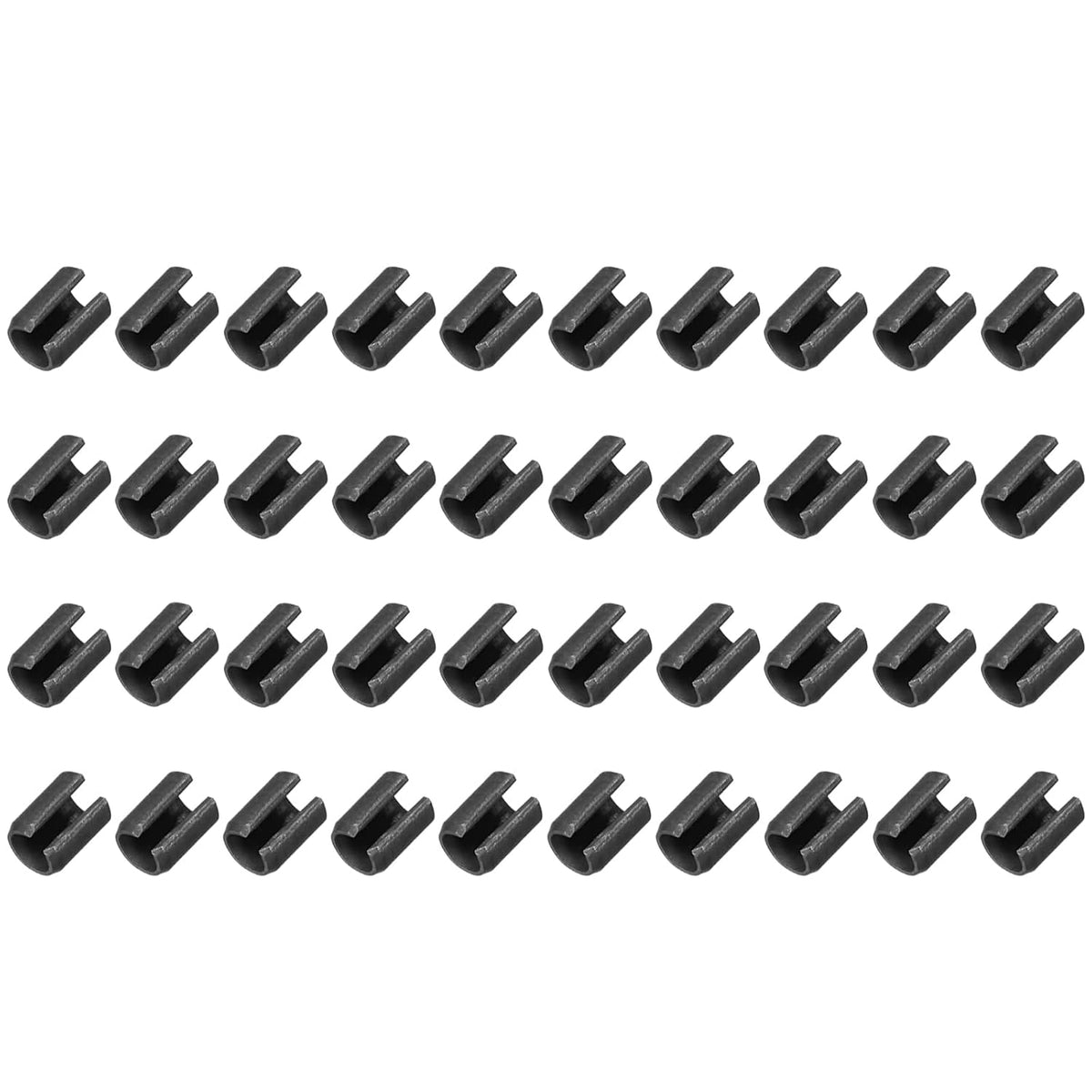 25Pcs Slotted Split Roll Pins 1/2 Inch(12mm) Dia. 1-2/5 Inch(35mm) Length 65Mn Steel Spring Tension Expansion Dowels for Secure Fastening, Black - Colors B