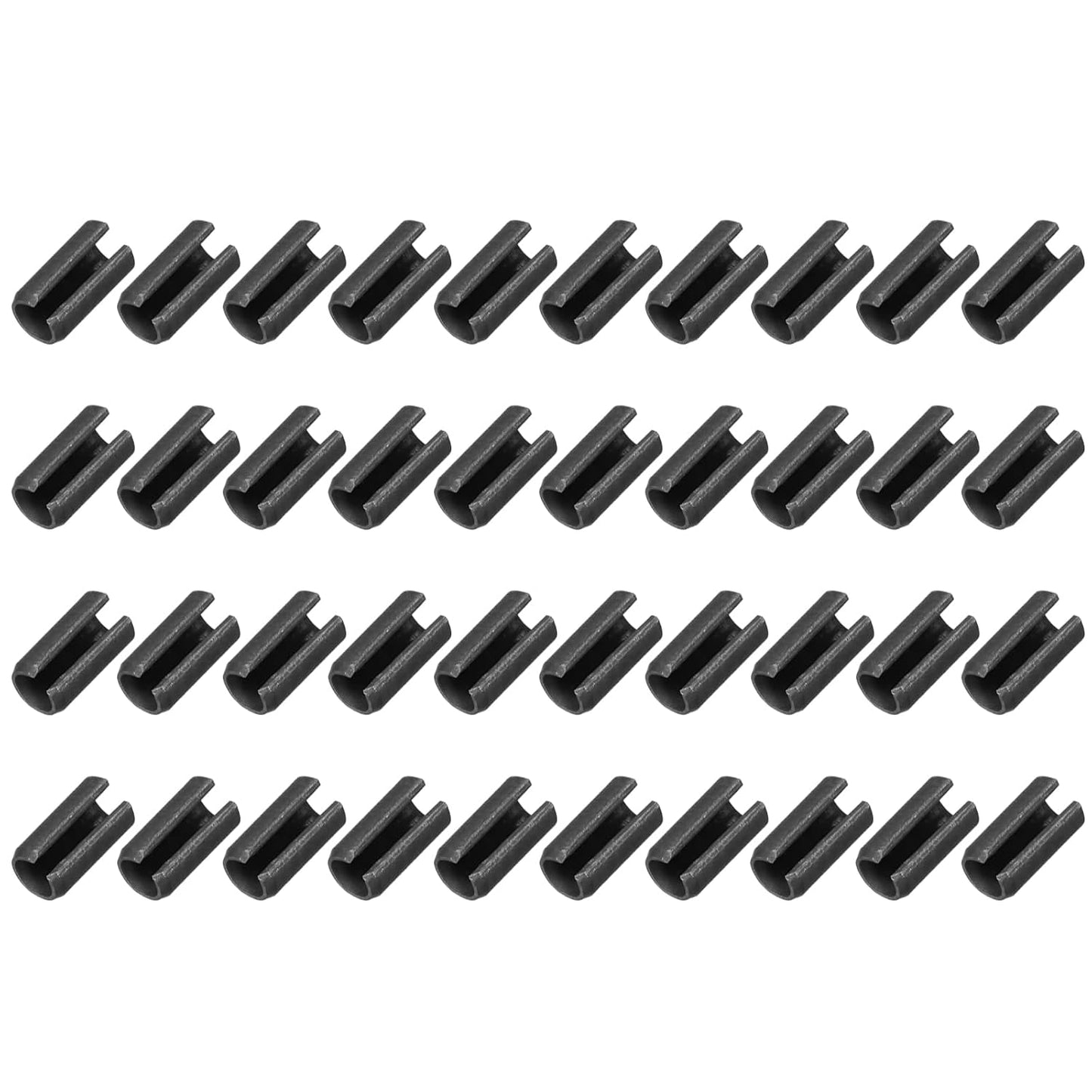 25Pcs Slotted Split Roll Pins 1/2 Inch(12mm) Dia. 1-2/5 Inch(35mm) Length 65Mn Steel Spring Tension Expansion Dowels for Secure Fastening, Black - Colors B