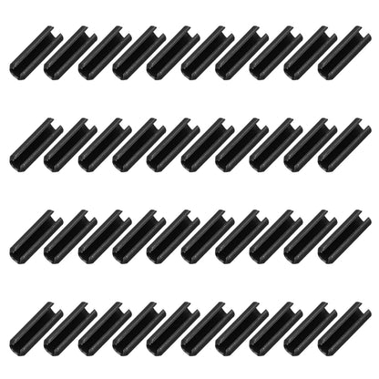 25Pcs Slotted Split Roll Pins 1/2 Inch(12mm) Dia. 1-2/5 Inch(35mm) Length 65Mn Steel Spring Tension Expansion Dowels for Secure Fastening, Black - Colors B