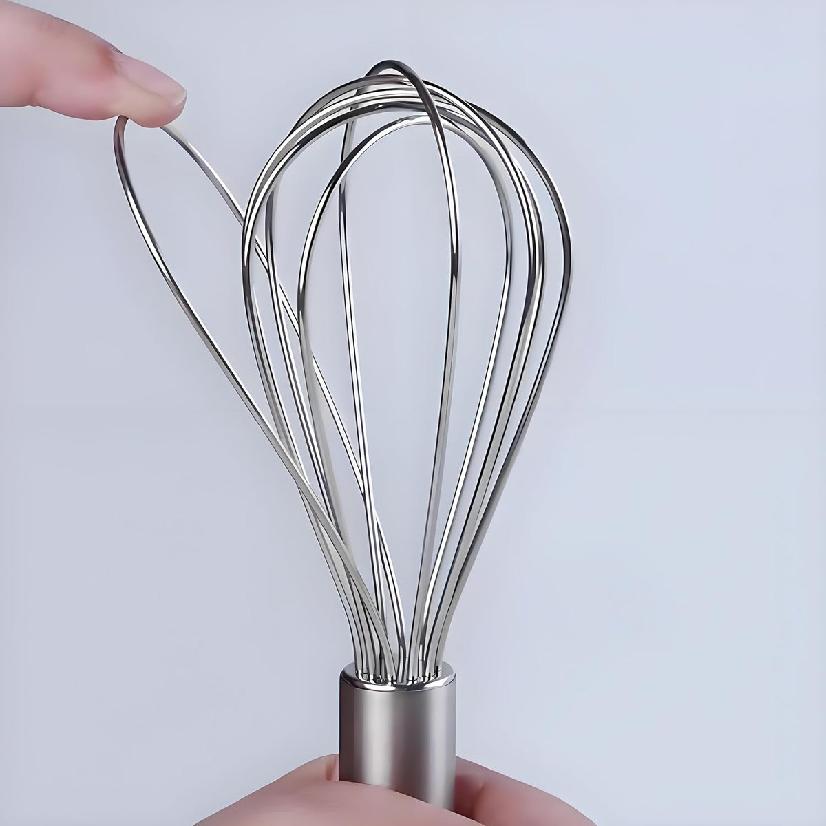 10 inch Stainless Steel Whisk, 5 inches for mixing small amounts of liquids, milkshakes, coffee, juice, etc. 2-piece set (buy 10 inches and get 5 inches as a gift) silver