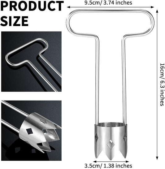 Red Bell Pepper Seed Corer, Upgraded T Shaped Vegetable and Fruit Corer Stainless Steel Tomato Apple Seed Remover Tool Practical Kitchen Gadget for Removing Fruit & Vegetable Cores