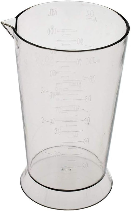 Beaker, Easy To Read Color Beaker, Measurement Markings in Ounces and Milliliters, 4 ounce Capacity, Ideal For All Stylists, Easy To Clean, 3.7 inches high
