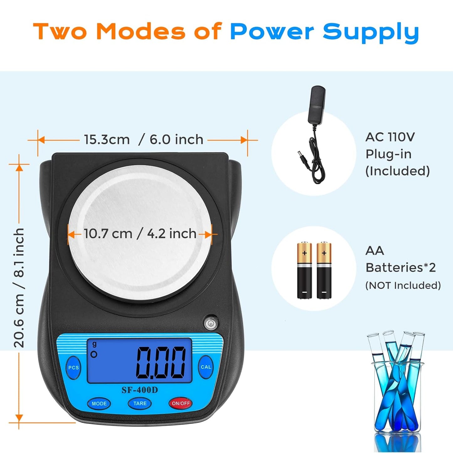 Digital Lab Scale 600g x 0.01g Precision Electronic Scale LCD Display Analytical Balance Jewelry Scale Scientific Scale 0.01g Accuracy