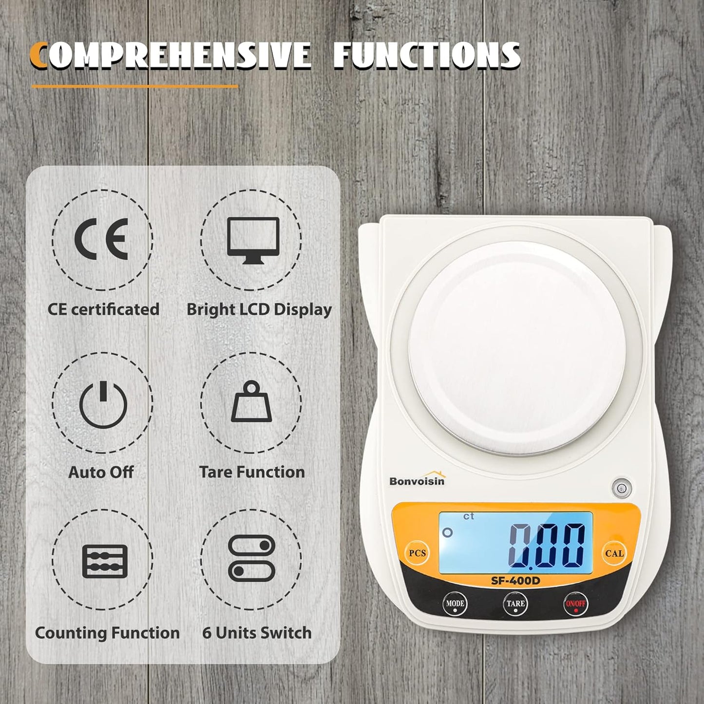 Digital Lab Scale 600g x 0.01g Precision Electronic Scale LCD Display Analytical Balance Jewelry Scale Scientific Scale 0.01g Accuracy