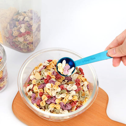 Measuring Spoons,304 Stainless Steel Measuring Cups & Spoon Set of 7 Piece:1Tbsp&1/2Tbsp,1tsp,3/4tsp,1/2tsp,1/4tsp,1/8tsp Teaspoon Coffee Scoop Tablespoon for Dry and Liquid Ingredients,Gold