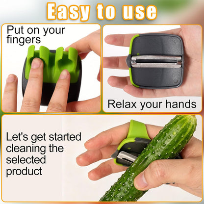 Finger Peeler for Vegetables, with Sharp Stainless Steel Blade