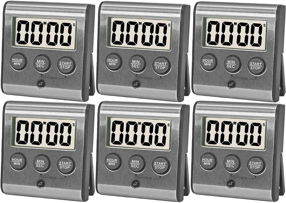 Elegant Digital Kitchen Timer Stainless Steel - Loud Alarm - Model eT-23