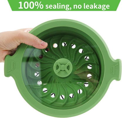 Collapsible Silicone Microwave Cookware Cooker Steamer for Cooking with Lids, 0.8L and 1.4L Glass Food Storage Container Sealed Bowl Mixing Bowls BPA Free