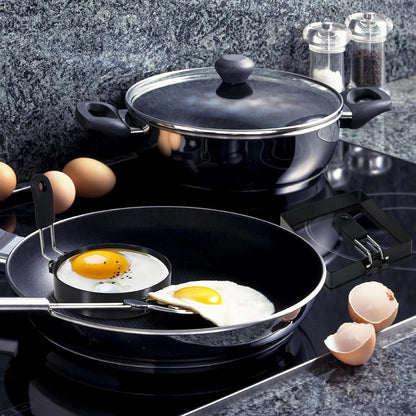 3.5'' Egg Rings with Silicone Handle, Stainless Steel Egg Cooking Rings，Nonstick，For Frying Eggs and English Muffins Pancake, Egg Mold Shaper For Breakfast
