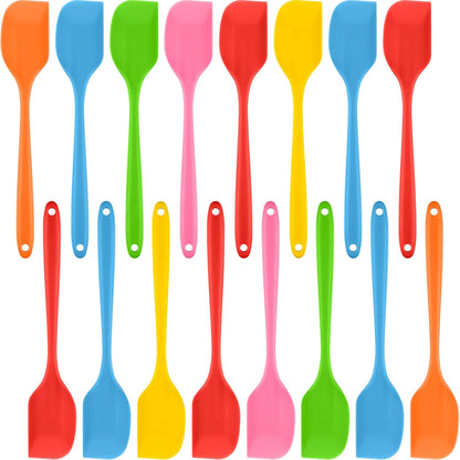 16 Piece 11 Inch Silicone Spatula Set Rubber Spatula Heat Resistant Seamless One Piece Design Non-stick Flexible Scrapers Baking Mixing Tool Dishwasher Safe, 6 Colors