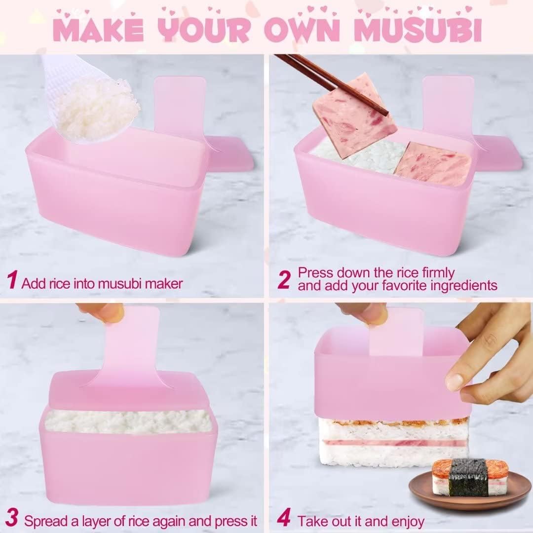 Onigiri Mold, 3 Pack Musubi Press Maker Triangle Rice Ball Mold Maker for Kid Lunch Bento and Home DIY