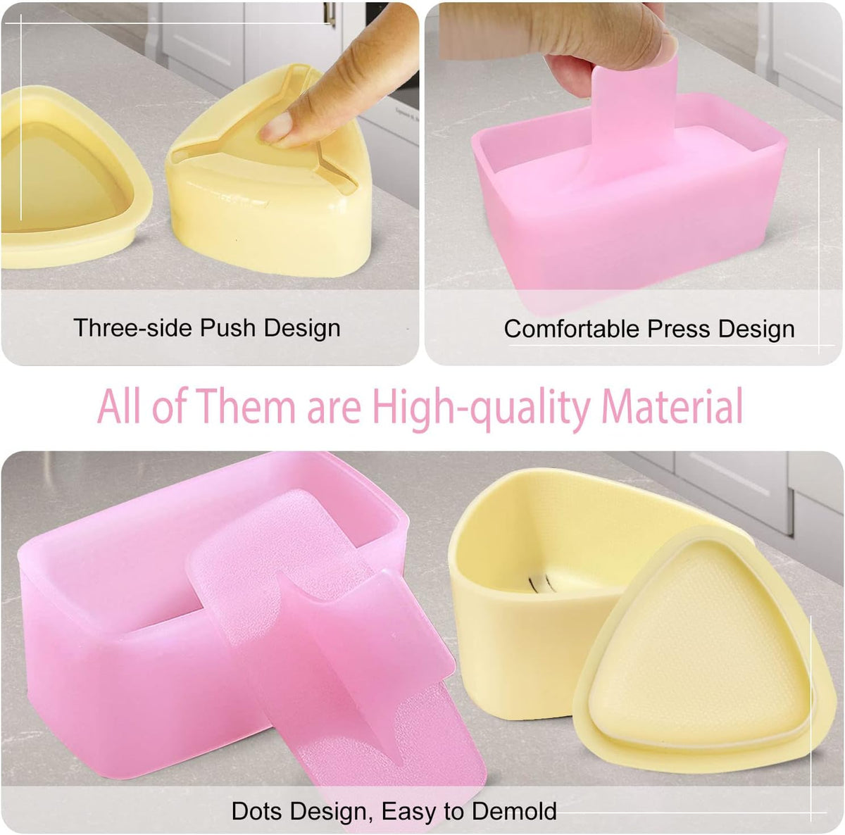 Onigiri Mold, 3 Pack Musubi Press Maker Triangle Rice Ball Mold Maker for Kid Lunch Bento and Home DIY