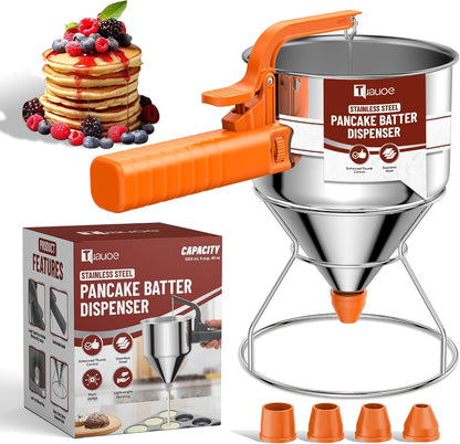40oz Pancake Batter Dispenser with Squeeze Handle, Space Gray