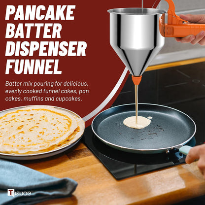 40oz Pancake Batter Dispenser with Squeeze Handle, Space Gray